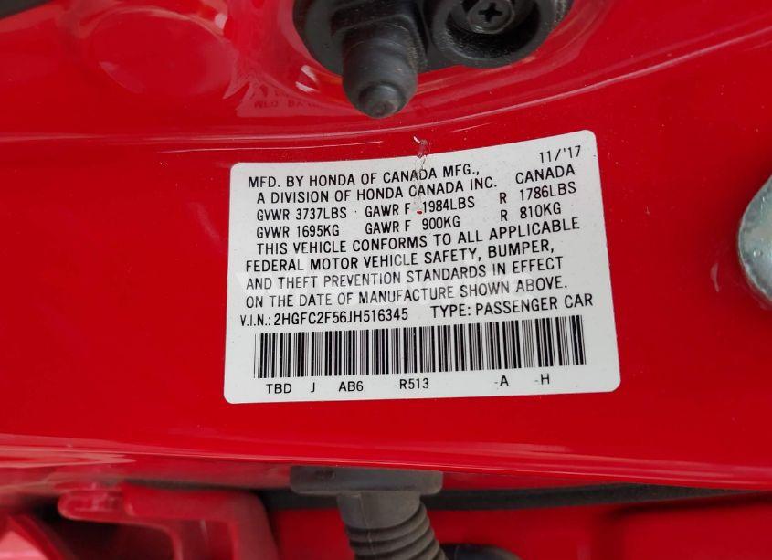 Photo 9 of 2018 Honda Civic LX (VIN 2HGFC2F56JH516345)