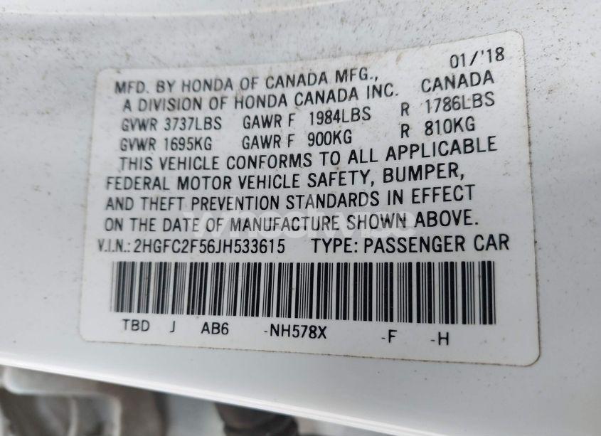 Photo 9 of 2018 Honda Civic LX (VIN 2HGFC2F56JH533615)