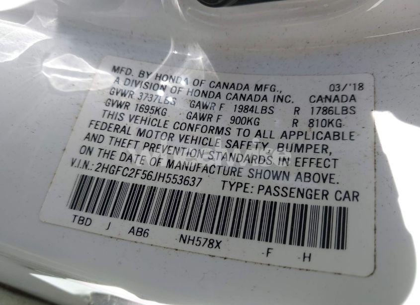 Photo 9 of 2018 Honda Civic LX (VIN 2HGFC2F56JH553637)