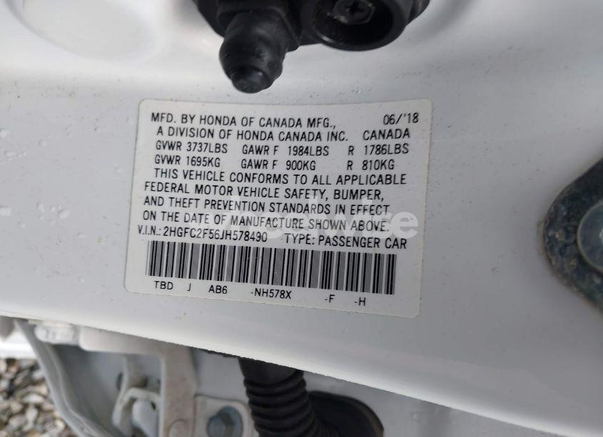 Photo 9 of 2018 Honda Civic LX (VIN 2HGFC2F56JH578490)