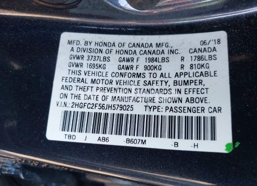 Photo 9 of 2018 Honda Civic LX (VIN 2HGFC2F56JH579025)