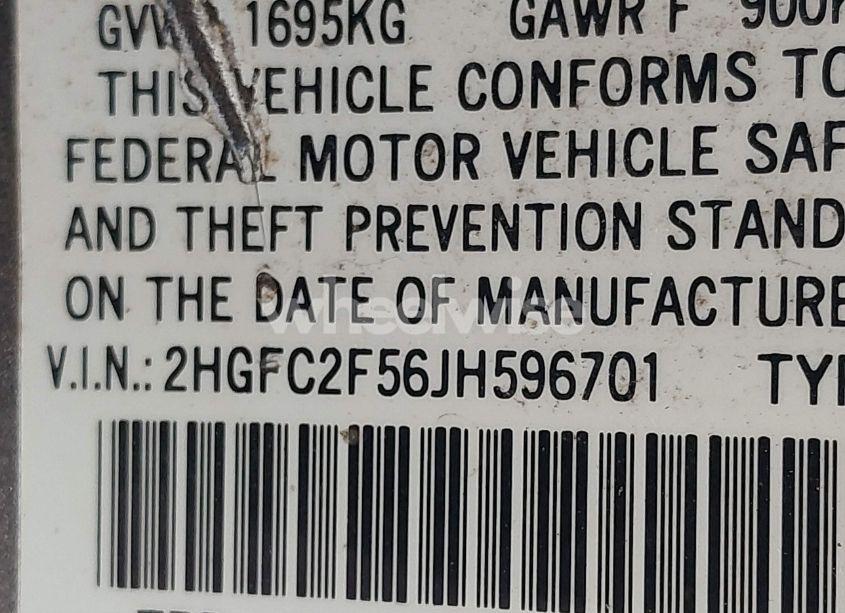 Photo 9 of 2018 Honda Civic LX (VIN 2HGFC2F56JH596701)