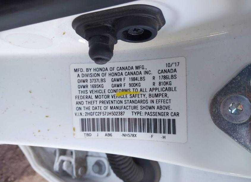 Photo 9 of 2018 Honda Civic LX (VIN 2HGFC2F57JH502387)