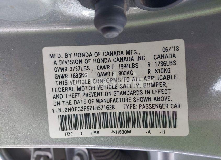 Photo 9 of 2018 Honda Civic LX (VIN 2HGFC2F57JH571628)