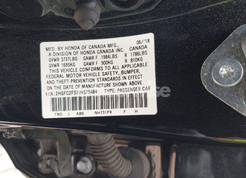 Photo 9 of 2018 Honda Civic LX (VIN 2HGFC2F57JH575484)