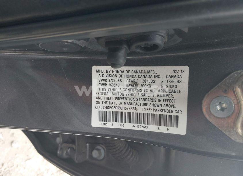 Photo 9 of 2018 Honda Civic LX (VIN 2HGFC2F59JH537223)