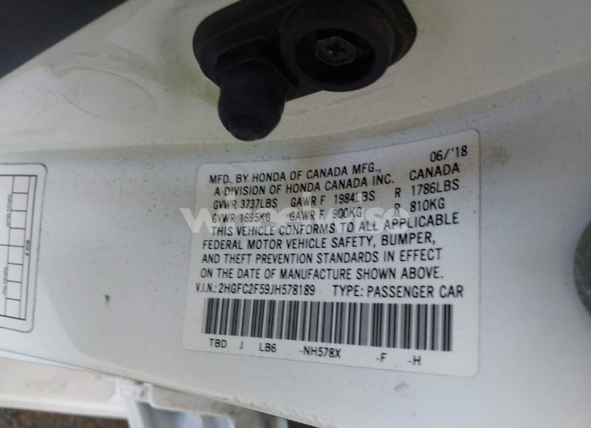 Photo 9 of 2018 Honda Civic LX (VIN 2HGFC2F59JH578189)