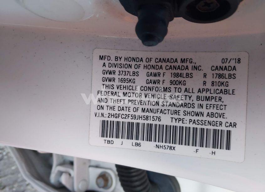 Photo 9 of 2018 Honda Civic LX (VIN 2HGFC2F59JH581576)