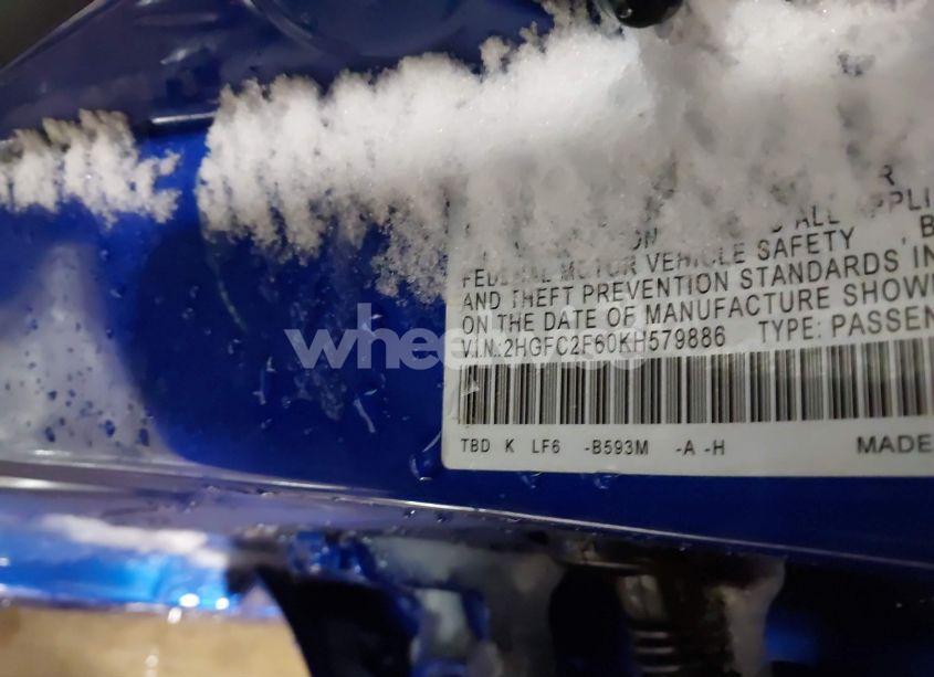 Photo 9 of 2019 Honda Civic LX (VIN 2HGFC2F60KH579886)