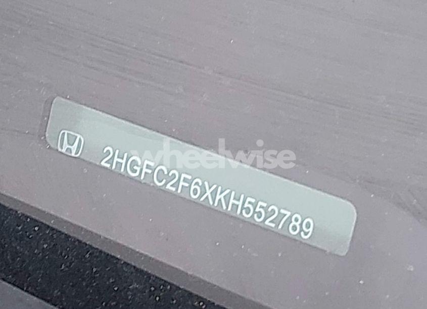 Photo 9 of 2019 Honda Civic LX (VIN 2HGFC2F6XKH552789)