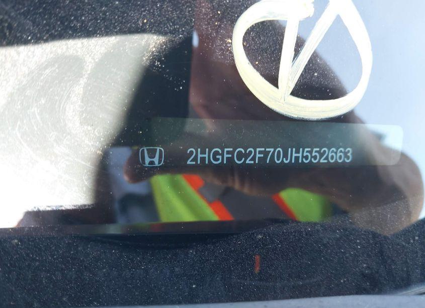 Photo 9 of 2018 Honda Civic EX (VIN 2HGFC2F70JH552663)