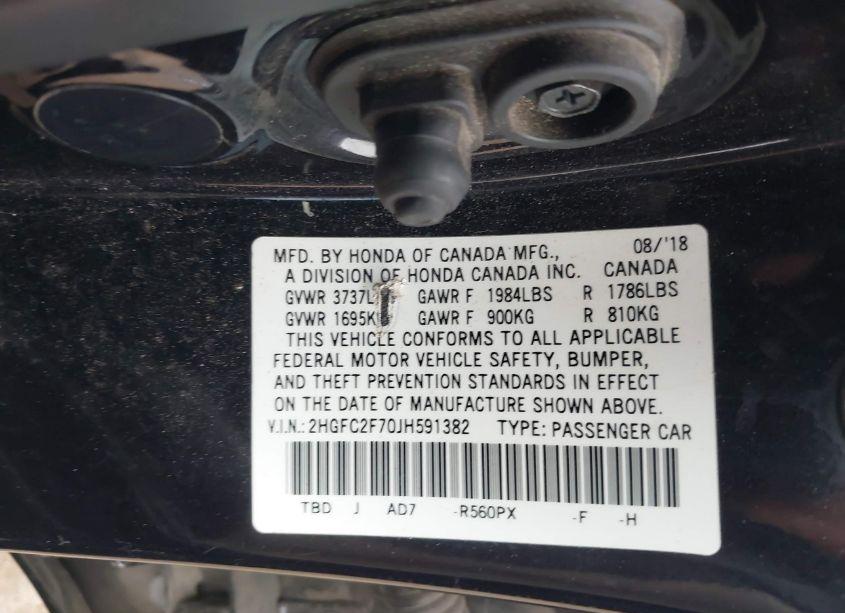 Photo 9 of 2018 Honda Civic EX (VIN 2HGFC2F70JH591382)