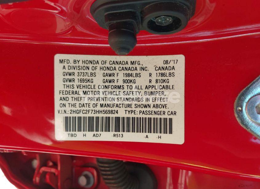 Photo 9 of 2017 Honda Civic EX (VIN 2HGFC2F73HH569824)