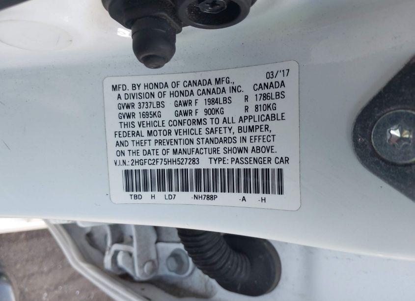 Photo 9 of 2017 Honda Civic EX (VIN 2HGFC2F75HH527283)