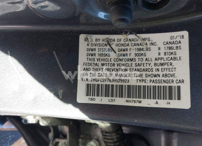 Photo 9 of 2018 Honda Civic EX (VIN 2HGFC2F76JH529923)