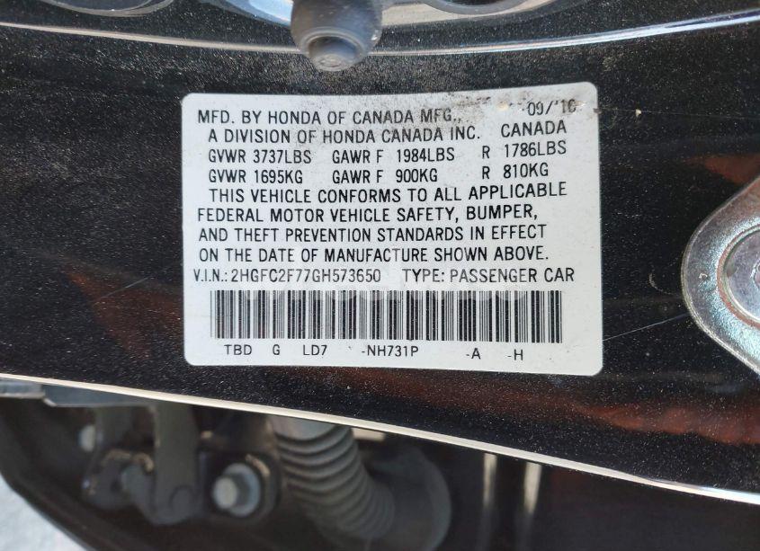 Photo 9 of 2016 Honda Civic EX (VIN 2HGFC2F77GH573650)