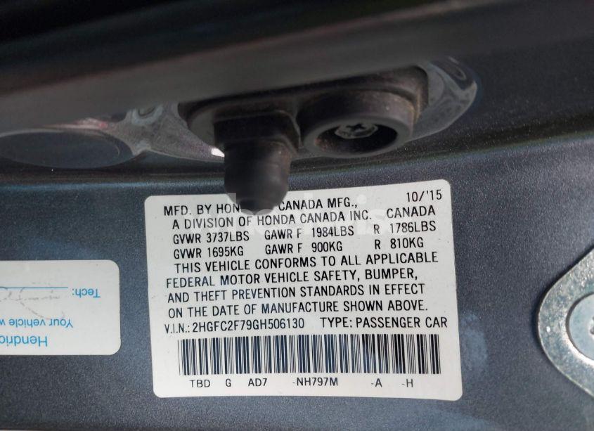 Photo 9 of 2016 Honda Civic EX (VIN 2HGFC2F79GH506130)