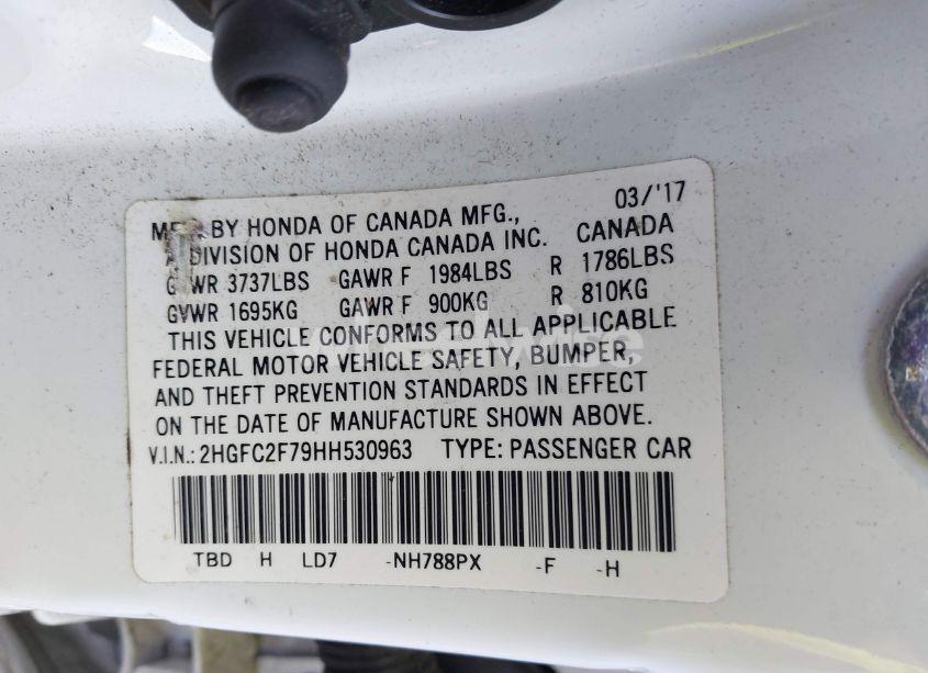 Photo 9 of 2017 Honda Civic EX (VIN 2HGFC2F79HH530963)