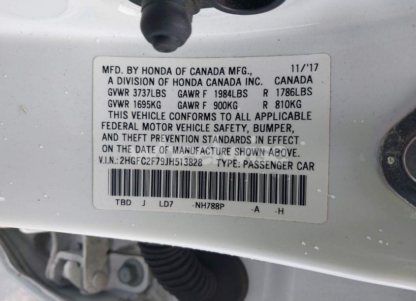 Photo 9 of 2018 Honda Civic EX (VIN 2HGFC2F79JH513828)