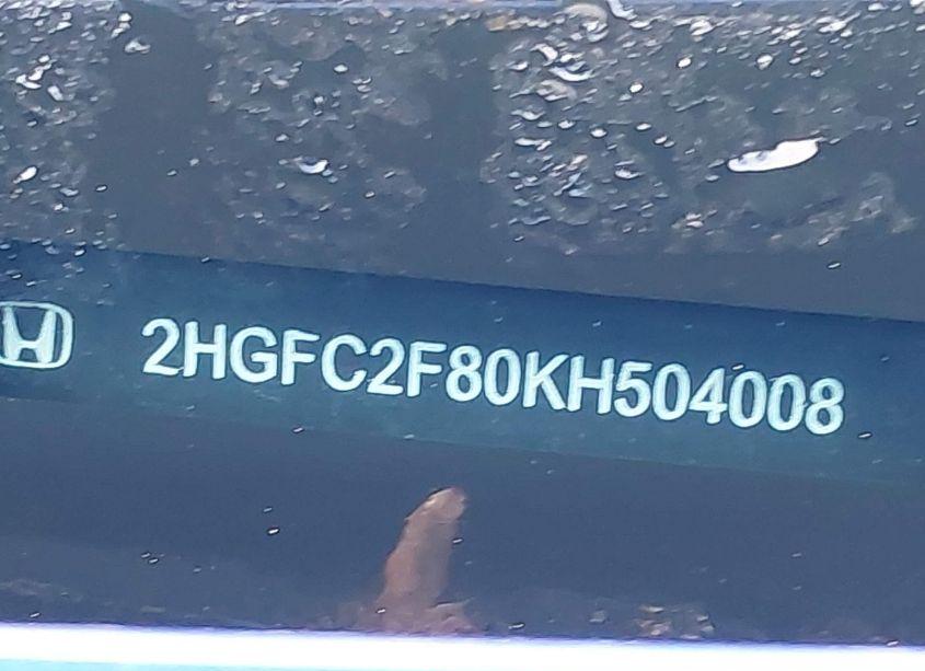 Photo 9 of 2019 Honda Civic SPORT (VIN 2HGFC2F80KH504008)