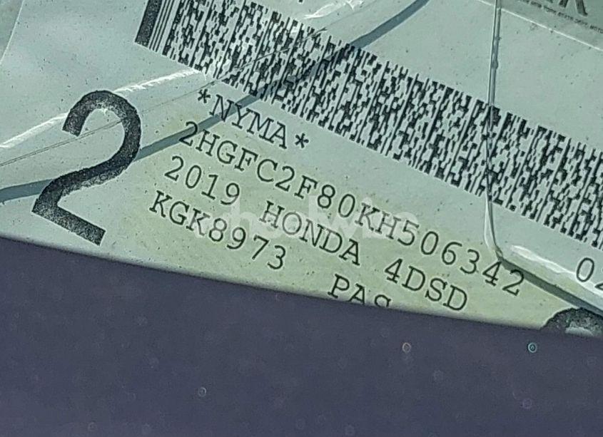 Photo 17 of 2019 Honda Civic SPORT (VIN 2HGFC2F80KH506342)