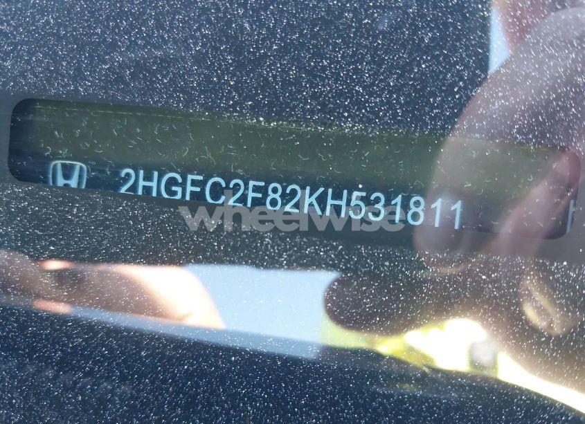 Photo 9 of 2019 Honda Civic SPORT (VIN 2HGFC2F82KH531811)