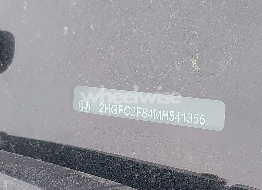 Photo 9 of 2021 Honda Civic SPORT (VIN 2HGFC2F84MH541355)