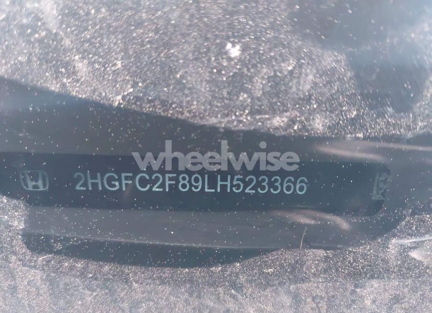 Photo 9 of 2020 Honda Civic SPORT (VIN 2HGFC2F89LH523366)