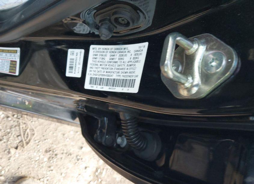 Photo 9 of 2019 Honda Civic SPORT (VIN 2HGFC2F8XKH506347)