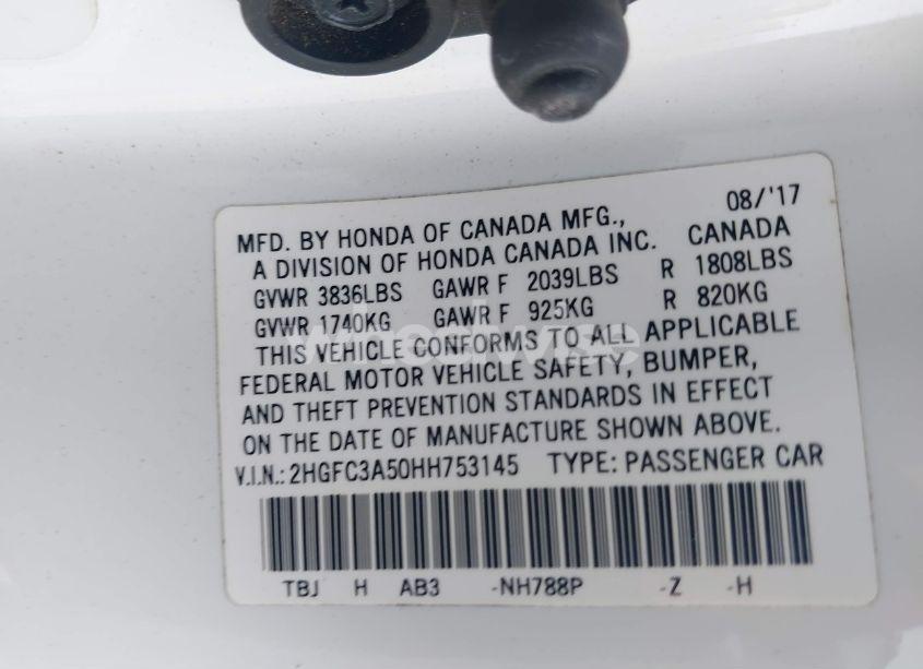 Photo 9 of 2017 Honda Civic SI (VIN 2HGFC3A50HH753145)