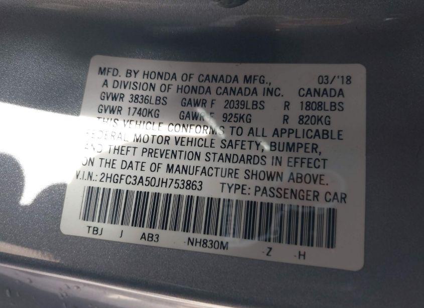 Photo 9 of 2018 Honda Civic SI (VIN 2HGFC3A50JH753863)