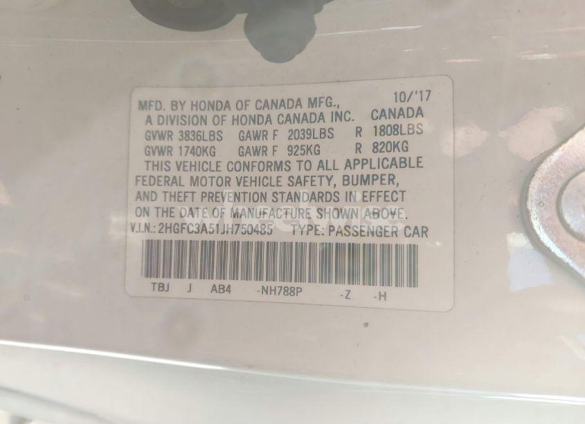 Photo 9 of 2018 Honda Civic SI (VIN 2HGFC3A51JH750485)