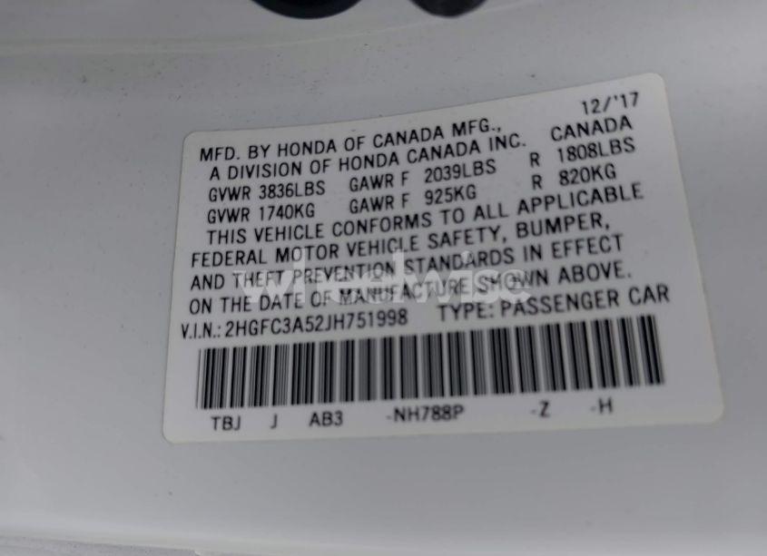 Photo 9 of 2018 Honda Civic SI (VIN 2HGFC3A52JH751998)