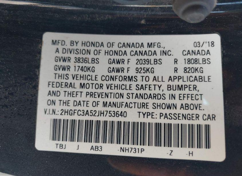 Photo 9 of 2018 Honda Civic SI (VIN 2HGFC3A52JH753640)