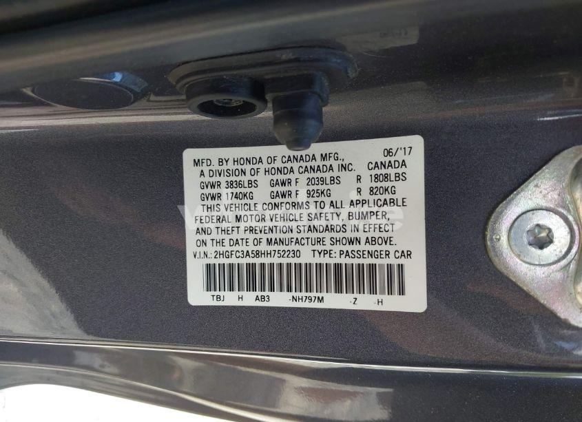 Photo 9 of 2017 Honda Civic SI (VIN 2HGFC3A58HH752230)