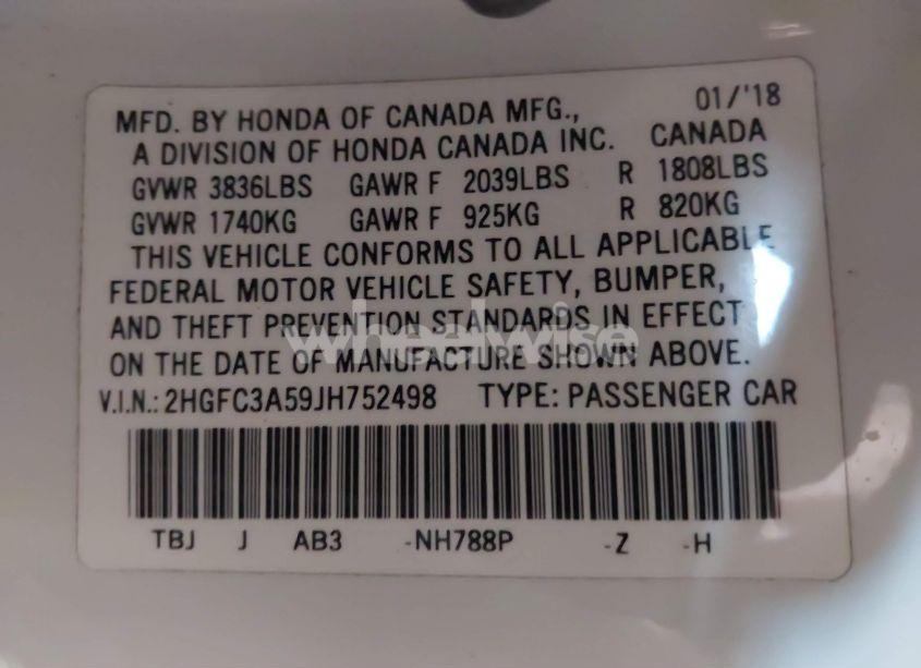 Photo 9 of 2018 Honda Civic SI (VIN 2HGFC3A59JH752498)