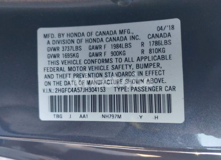 Photo 9 of 2018 Honda Civic LX (VIN 2HGFC4A57JH304153)