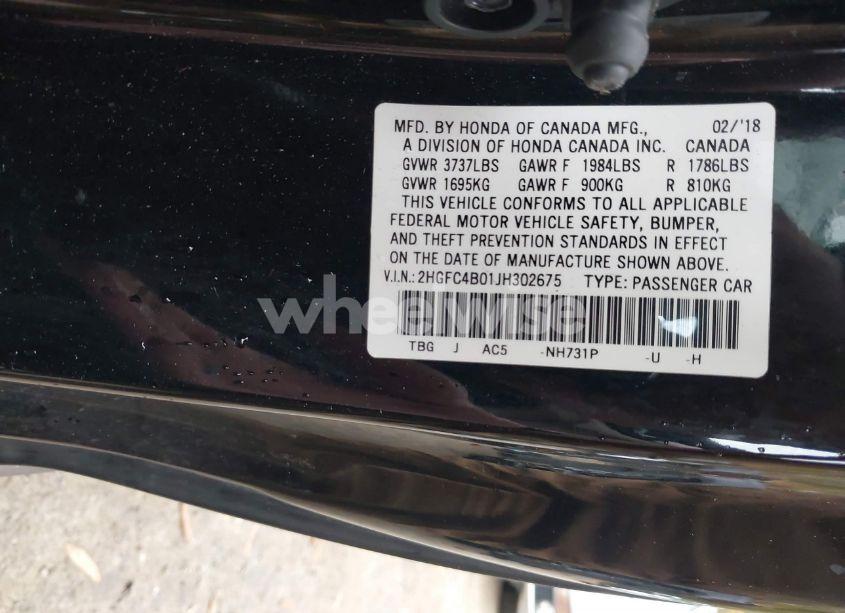 Photo 9 of 2018 Honda Civic LX-P (VIN 2HGFC4B01JH302675)