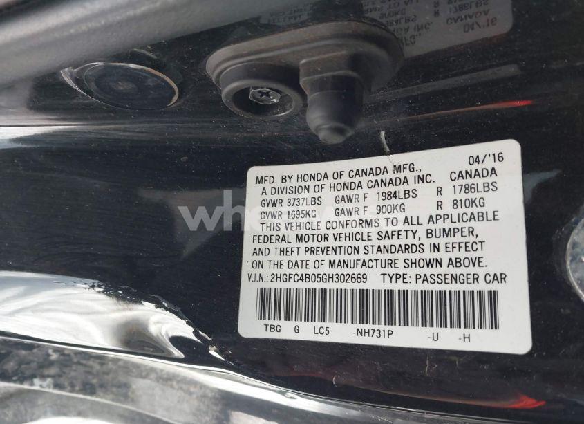 Photo 9 of 2016 Honda Civic LX-P (VIN 2HGFC4B05GH302669)