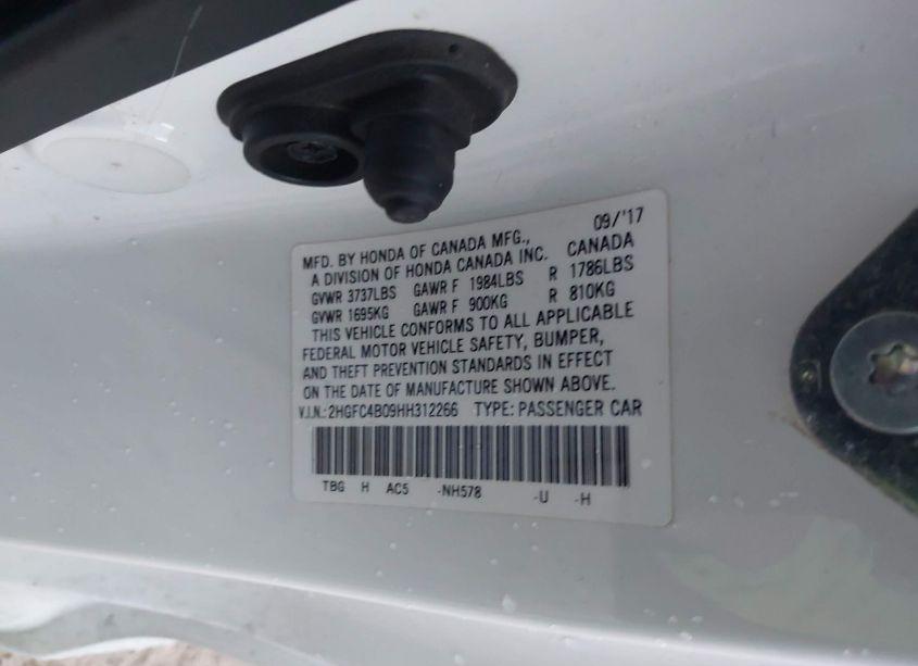Photo 9 of 2017 Honda Civic LX-P (VIN 2HGFC4B09HH312266)