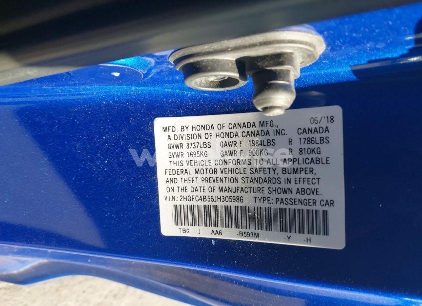 Photo 9 of 2018 Honda Civic LX (VIN 2HGFC4B56JH305986)