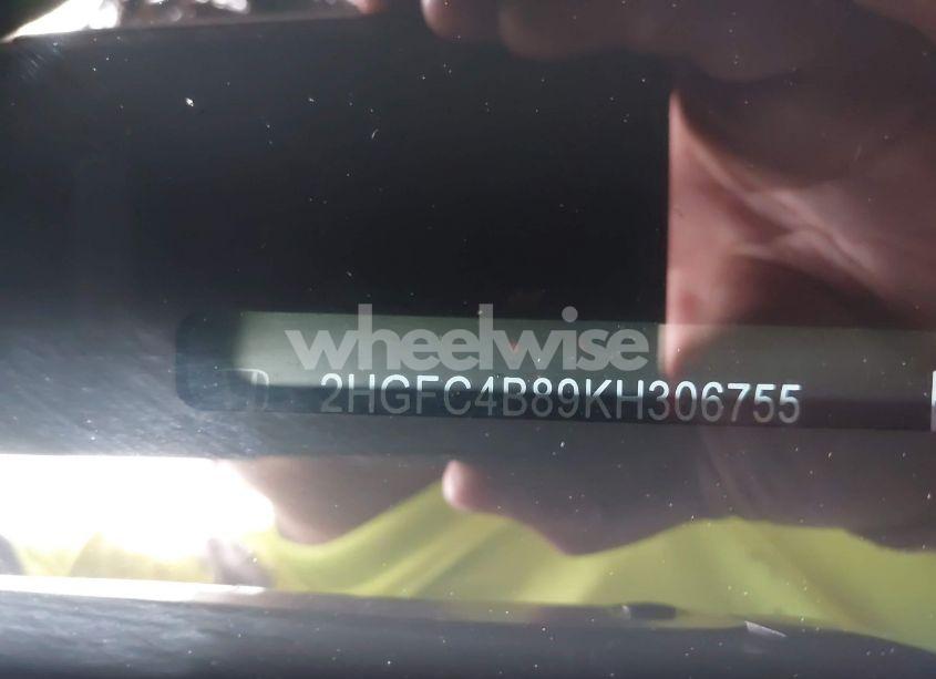 Photo 9 of 2019 Honda Civic SPORT (VIN 2HGFC4B89KH306755)