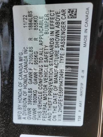 Photo 12 of 2023 HONDA CIVIC SI (VIN 2HGFE1E56PH470496)