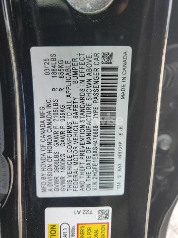 Photo 7 of 2025 HONDA CIVIC SI N/A (VIN 2HGFE1E5XSH476858)