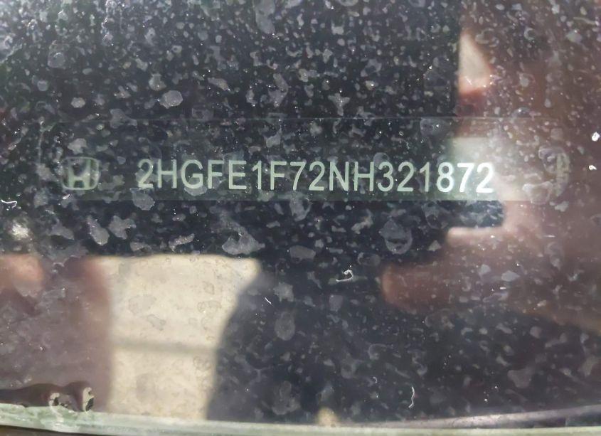 Photo 9 of 2022 Honda Civic EX (VIN 2HGFE1F72NH321872)