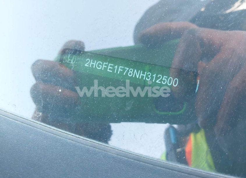 Photo 9 of 2022 Honda Civic EX (VIN 2HGFE1F78NH312500)