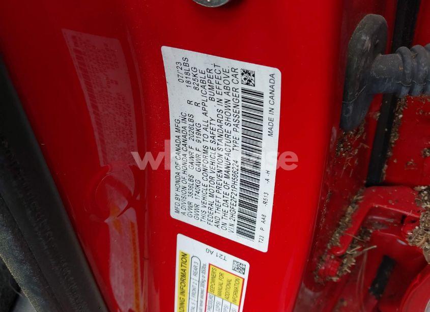 Photo 9 of 2023 Honda Civic LX (VIN 2HGFE2F21PH566224)