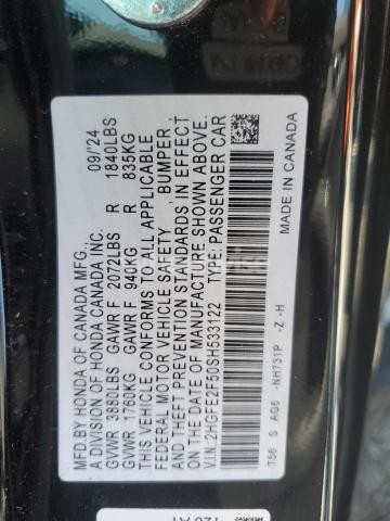 Photo 2 of 2025 HONDA CIVIC SPORT (VIN 2HGFE2F50SH533122)