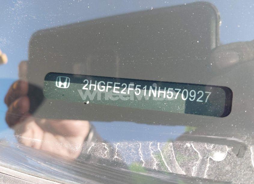 Photo 17 of 2022 Honda Civic SPORT (VIN 2HGFE2F51NH570927)