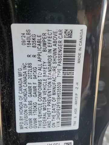 Photo 13 of 2025 HONDA CIVIC SPORT (VIN 2HGFE2F51SH535509)